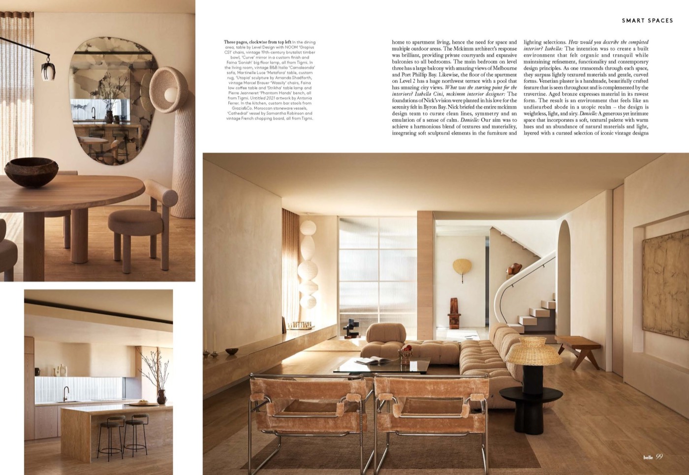 Level Design custom table featured in a Belle magazine interior spread